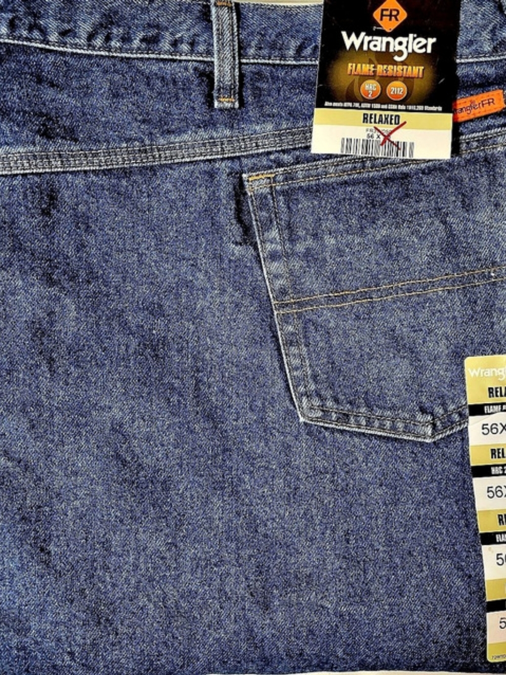 Wrangler FR Flame-Resistant Relaxed Fit Jean Jeans Blue Waist 56x30 NWT